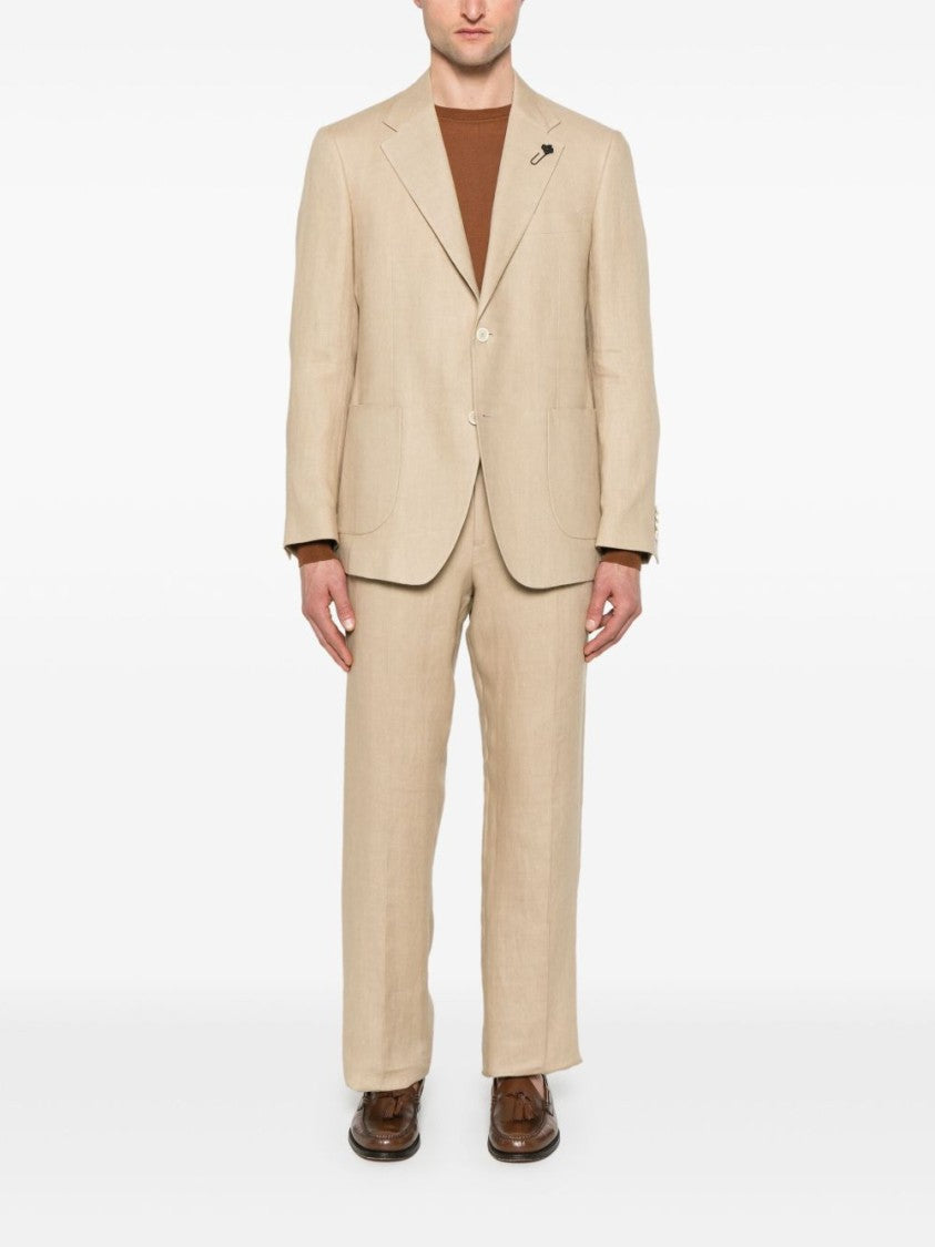 Lardini Beige Classic Jacket With English Vents