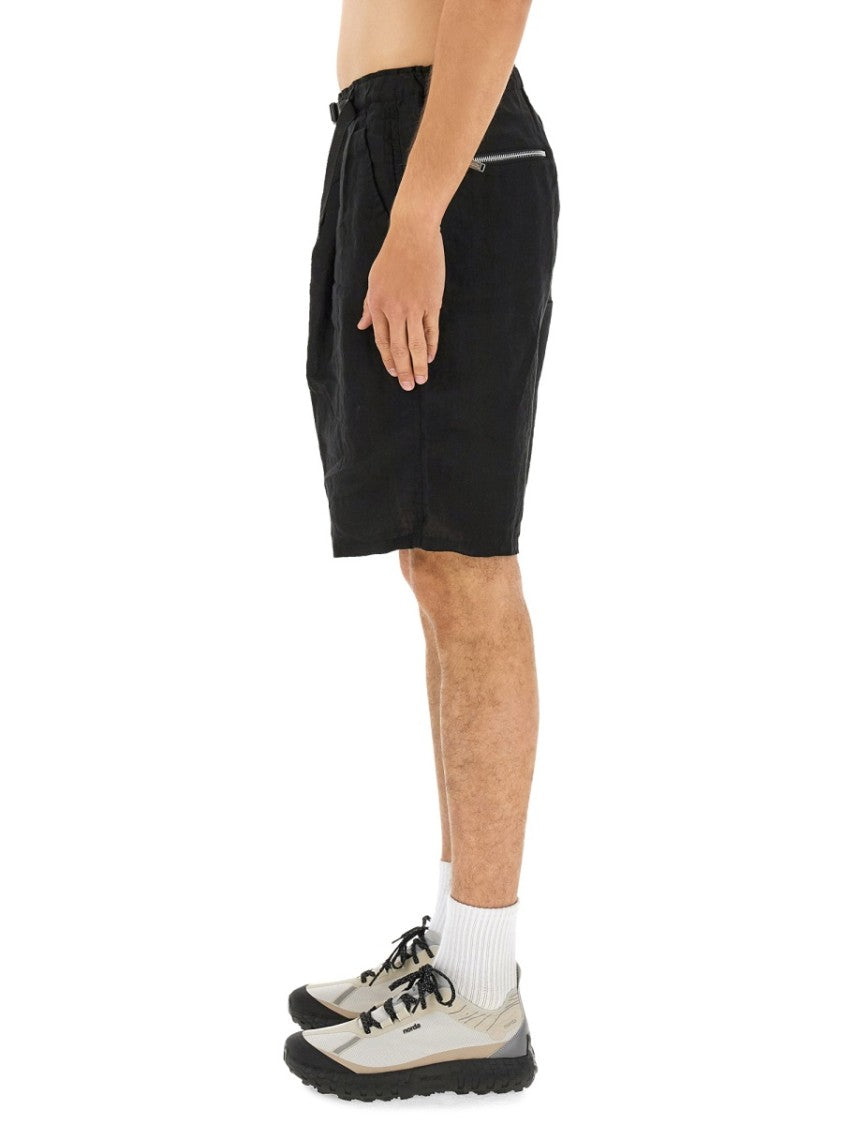 Undercover Relaxed Fit Black Linen Shorts