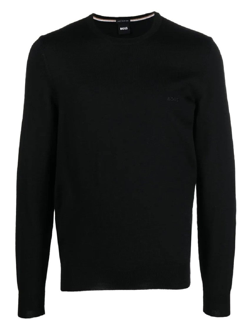 Hugo Boss Relaxed Fit Crewneck Sweater With Tonal Branding