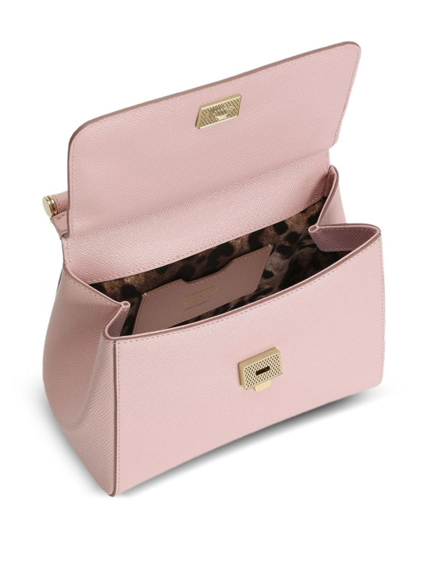 Dolce & Gabbana Structured Trapezoidal Handbag With Flap Closure