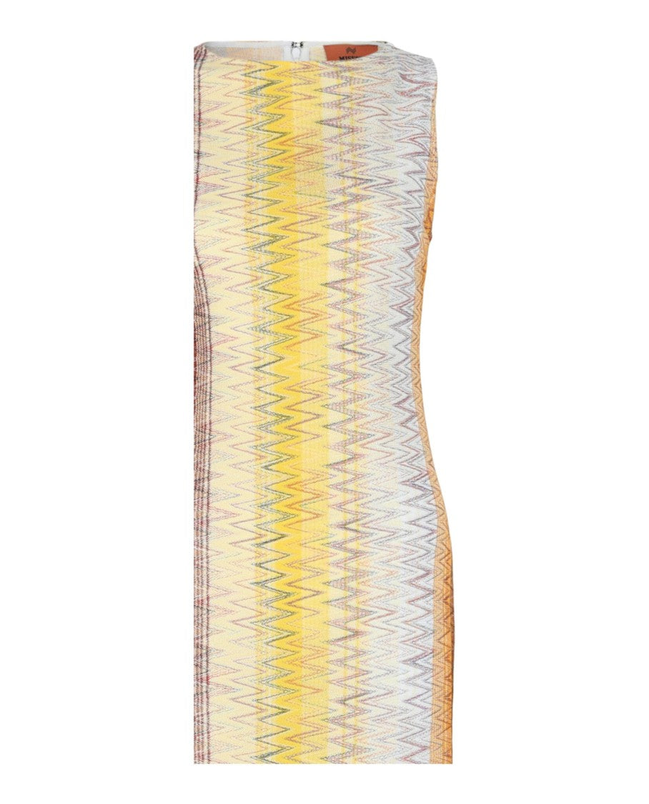 M Missoni Embroidered Zigzag Print Maxi Dress