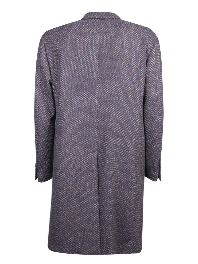 Lardini Blue Wool-Cashmere Blend Tailored Coat