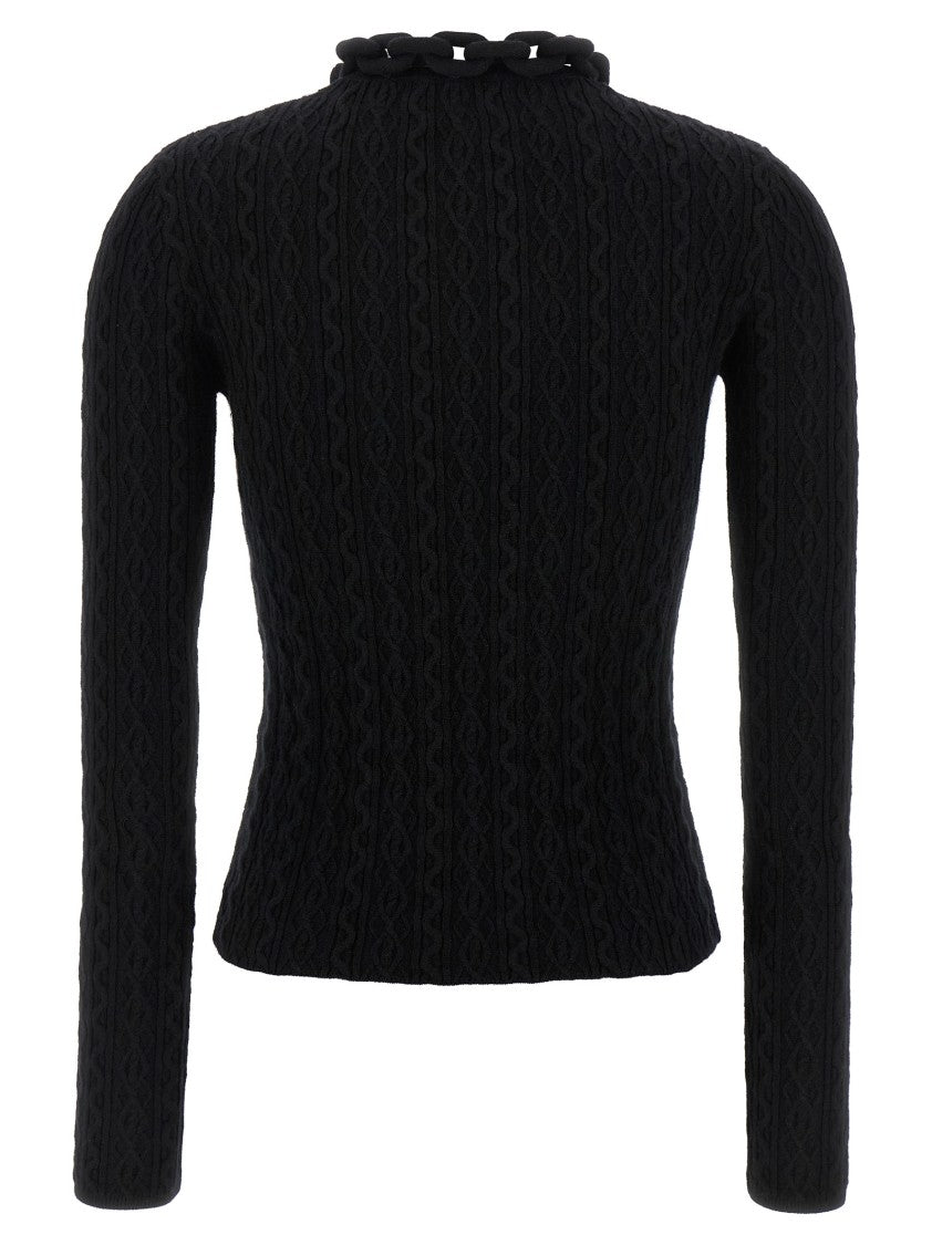 Paco Rabanne Ribbed Wool-Cashmere Blend Sweater