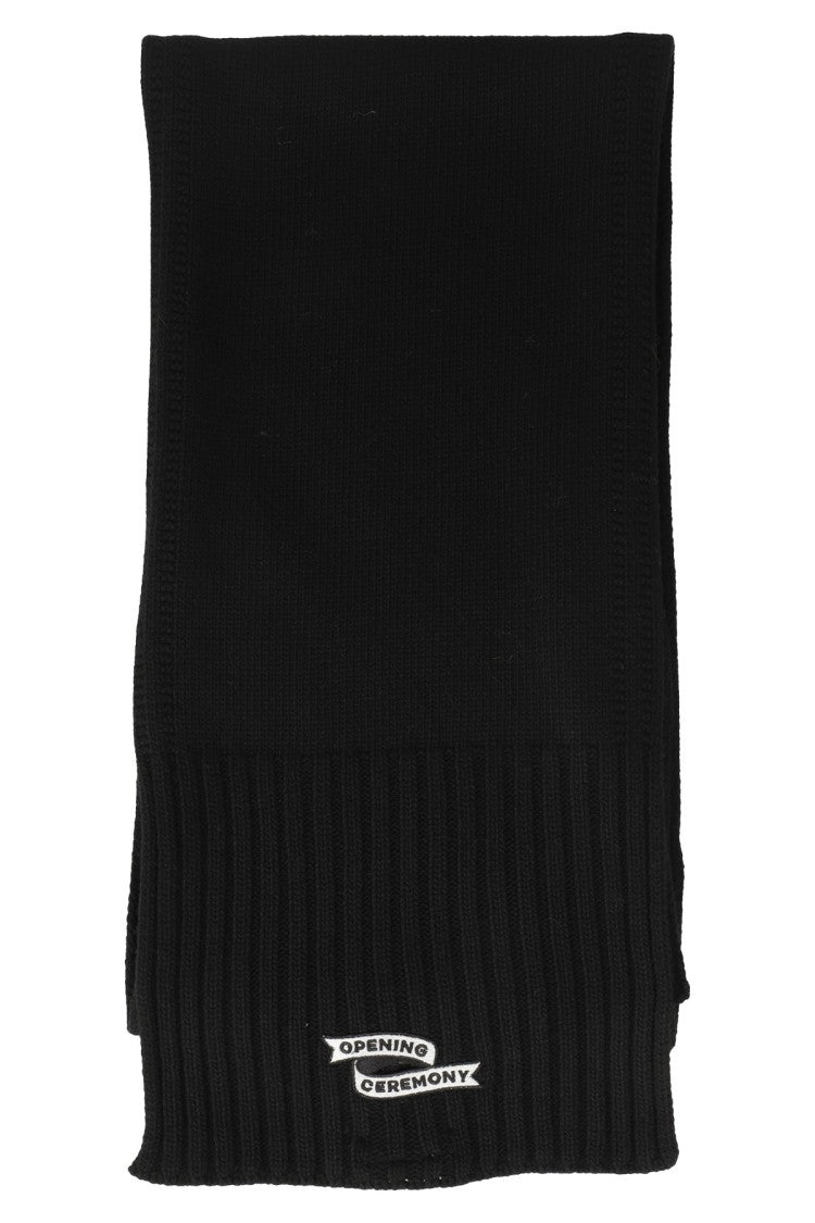 Opening Ceremony Ribbed Black Scarf
