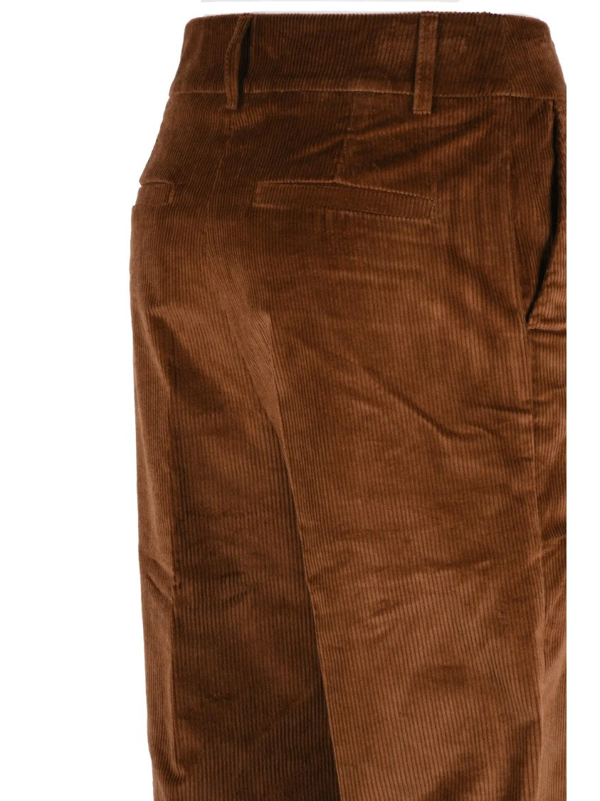 Pennyblack Brown Stretch Cotton-Blend Straight-Leg Corduroy Pants