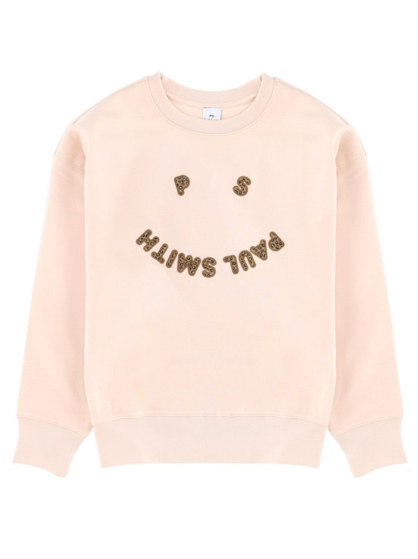 Ps Paul Smith Charming Logo Curved Smile Cotton Sweatshirt