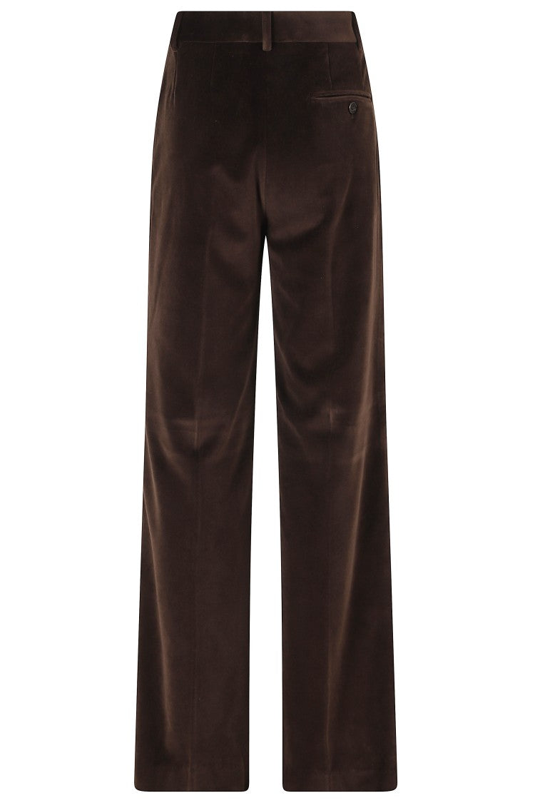 Circolo 1901 Straight Leg Velvet Pants With Smooth Texture