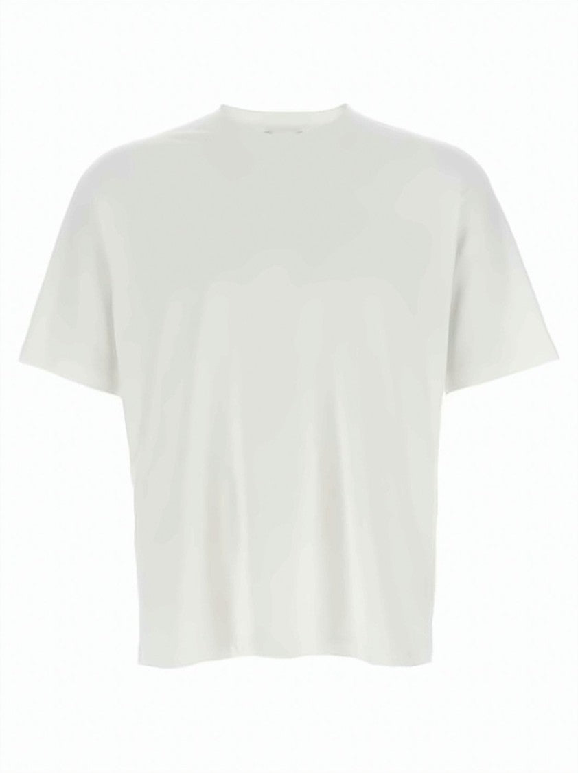 Auralee Boxy Fit White Cotton T-Shirt With Classic Crew Neckline