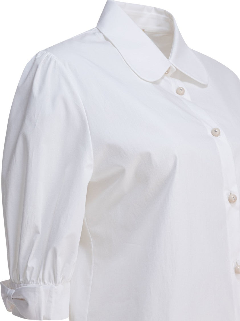 Valentino Puffed Sleeve White Cotton Shirt