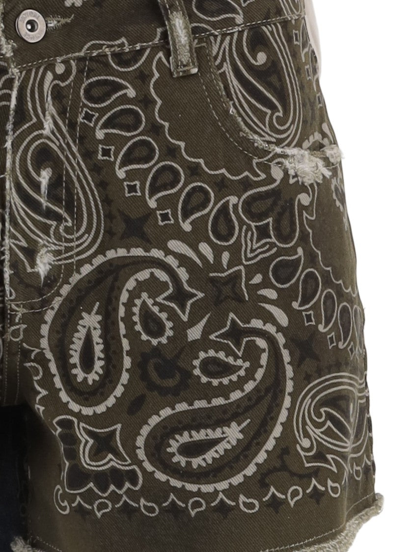 Don't @ Me Short Cotton Jeans With Bandana Print