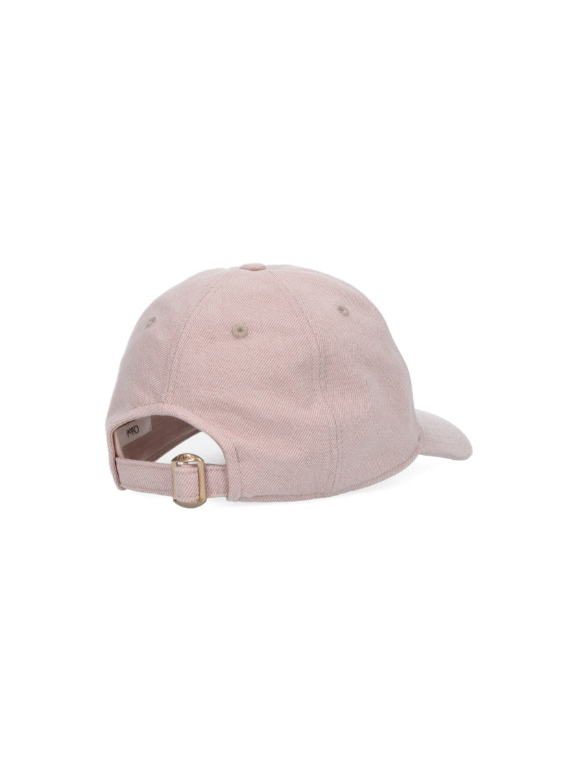 Chloé Soft Pink Baseball Cap With Curved Brim