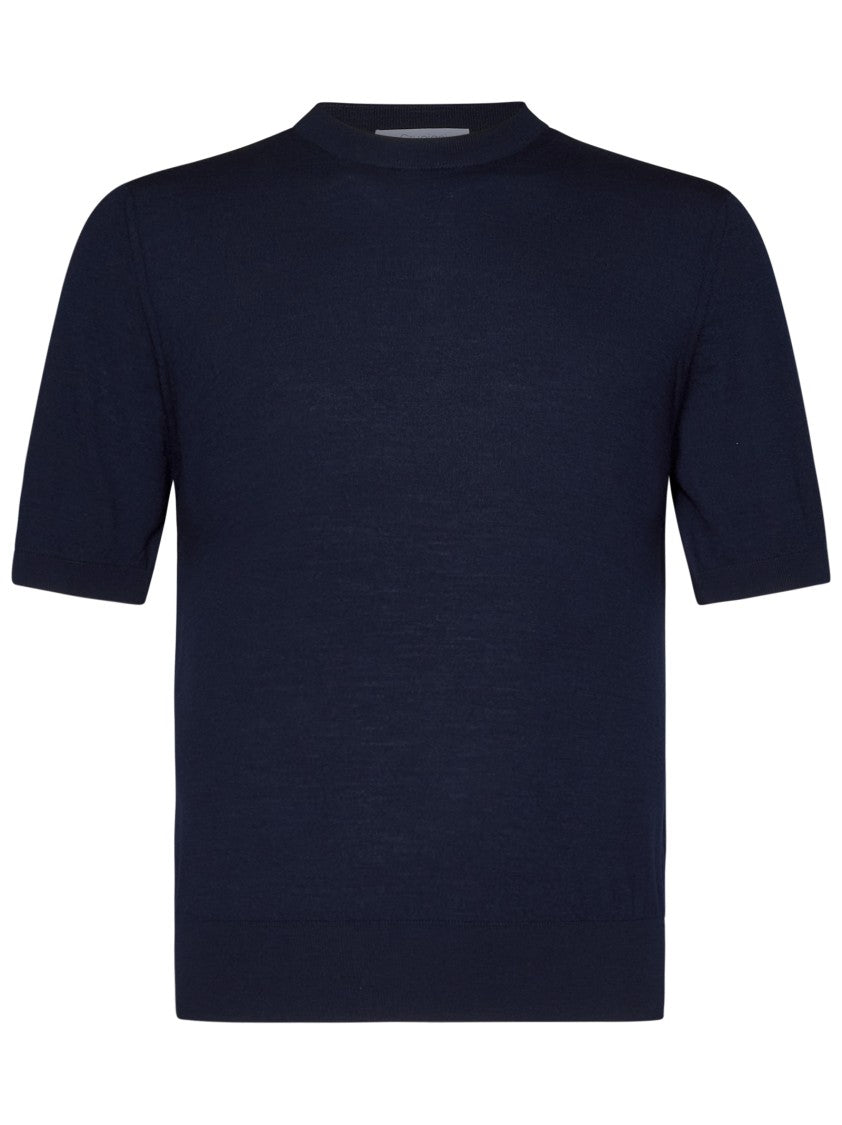 Cruciani Short-Sleeved Crewneck Wool Knit Top