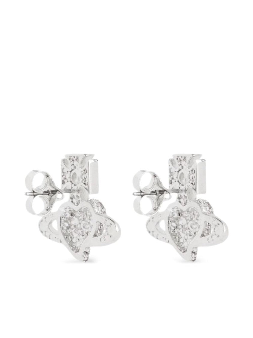 Vivienne Westwood Celestial Orb Design Stud Earrings With Sparkling Crystals