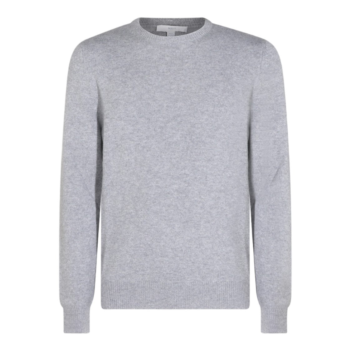 Malo Fine-Knit Grey Sweater With Crew Neckline And Tailored Fit