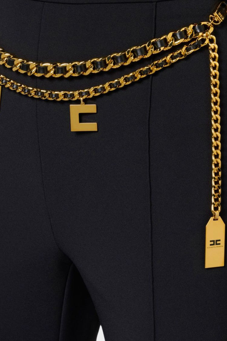 Elisabetta Franchi Black Trousers With Flared Leg