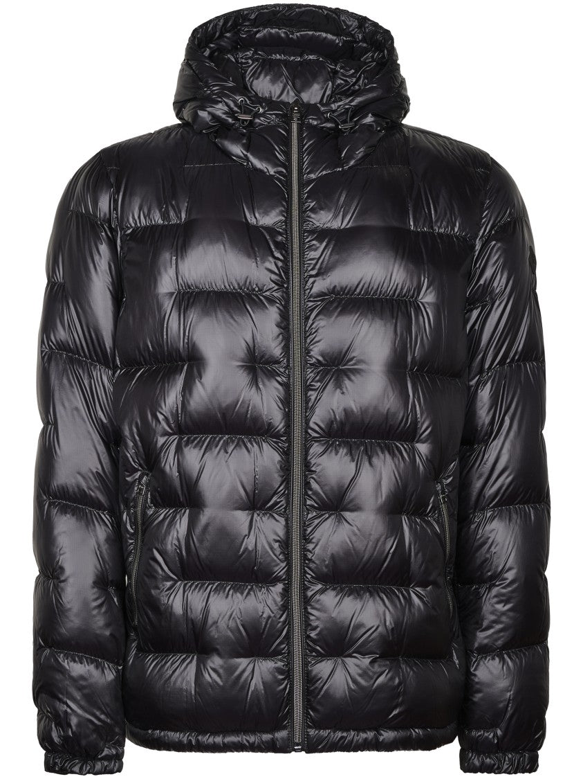 Herno Quilted Hooded Puffer Coat With Glossy Finish