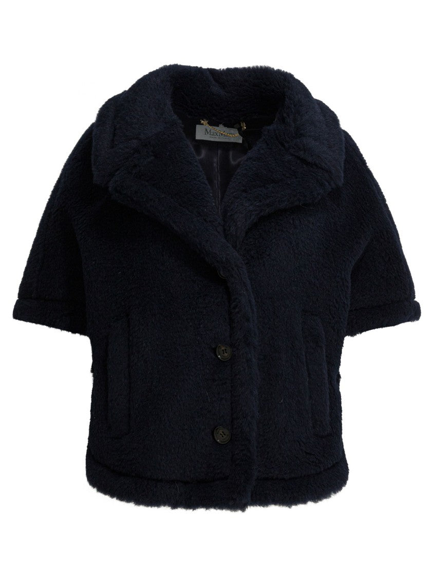 Max Mara Plush Cropped Jacket With Alpaca And Cashmere Blend