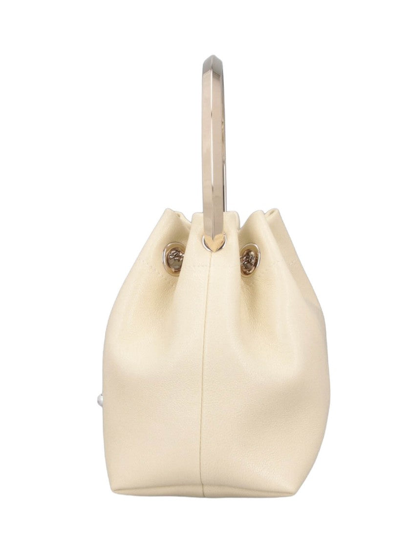 Jimmy Choo Soft-Structured Drawstring Bag With Pearl Accents