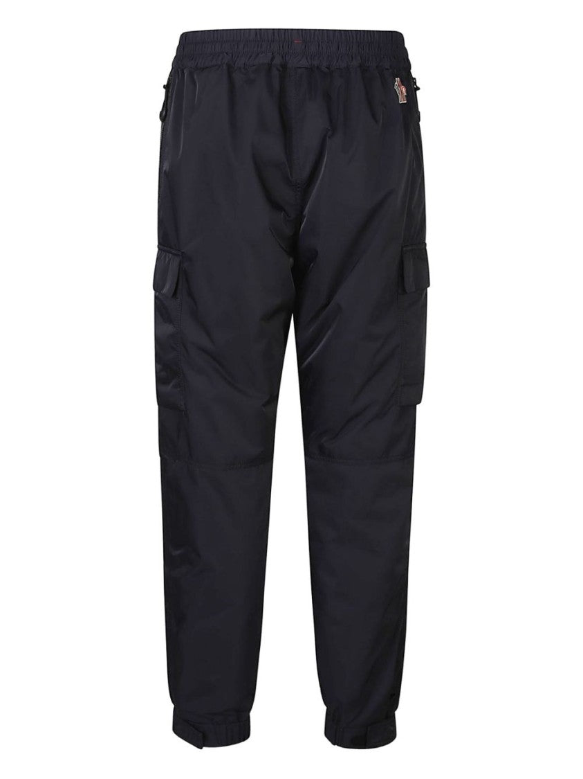 Moncler Grenoble Mid-Rise Blue Cargo Pants With Adjustable Waistband