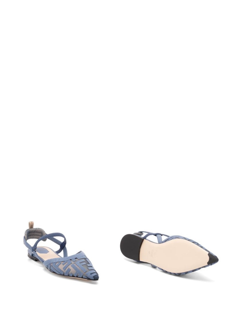 Fendi Light Blue Colibrì Lite Mesh Flats