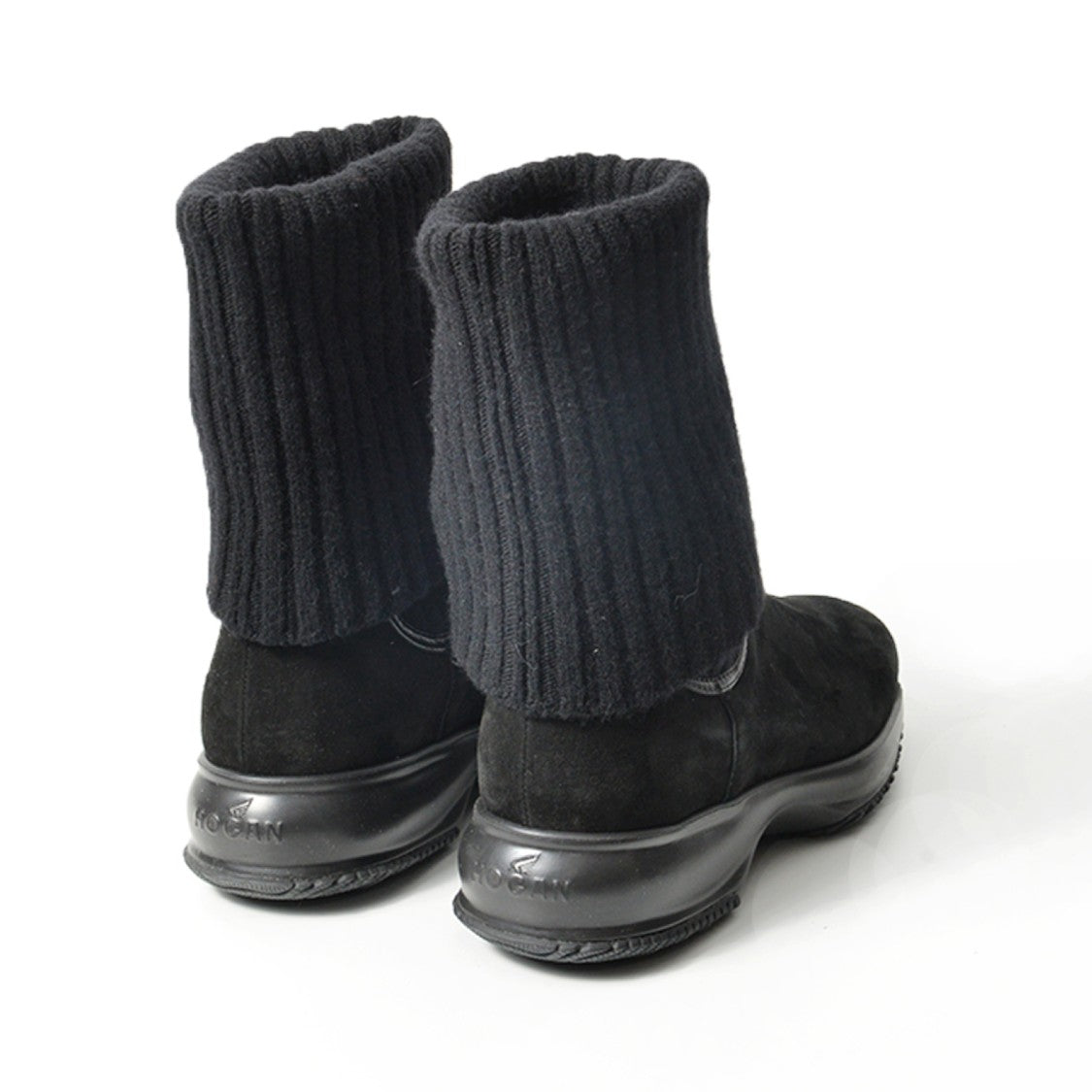 Hogan Chic Black Suede Ankle Boots