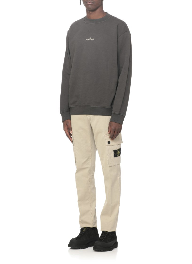 Stone Island Dark Grey Cotton Sweatshirt