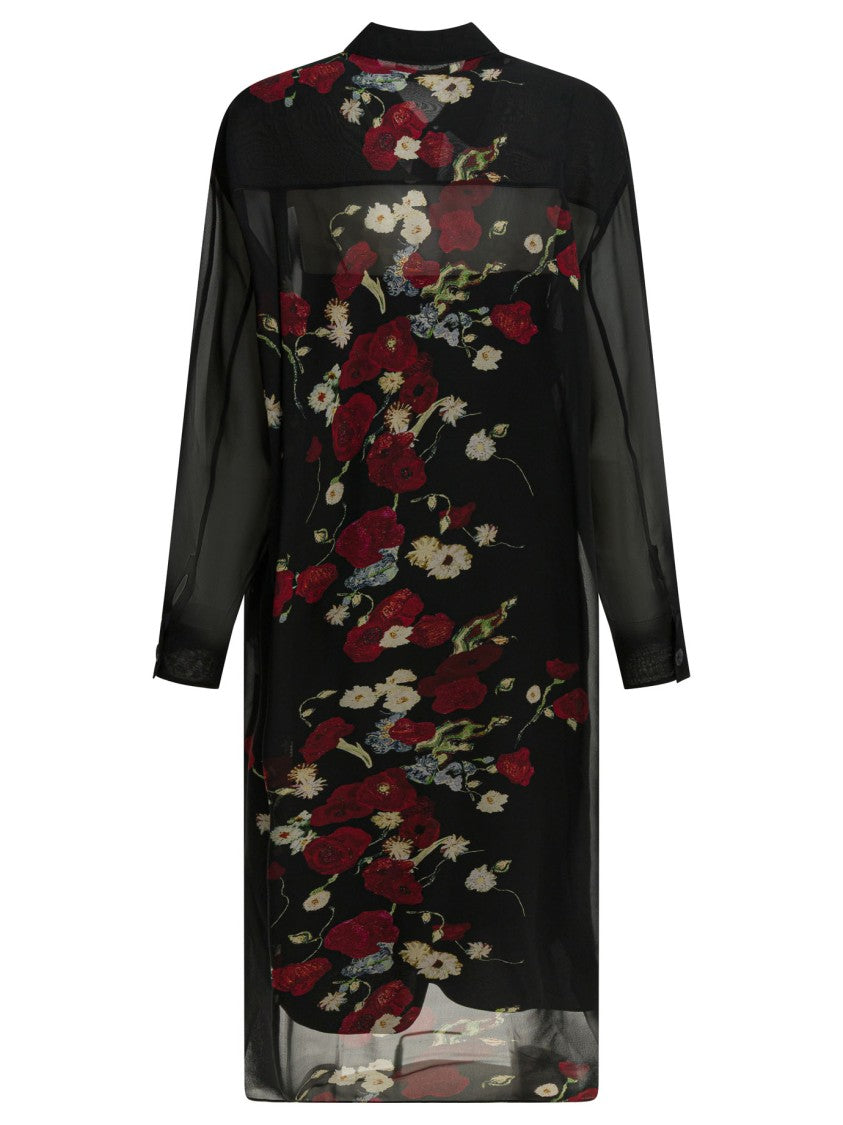 Khaite Sheer Black Silk Dress
