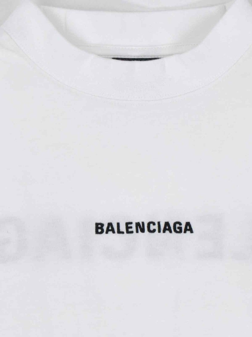 Balenciaga Logo Crop T-Shirt – White