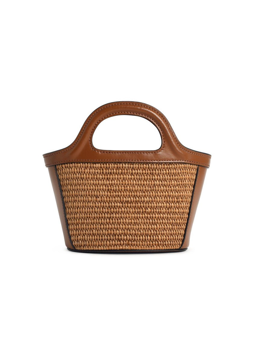 Marni Brown Leather Blend Micro Tropicalia Bag