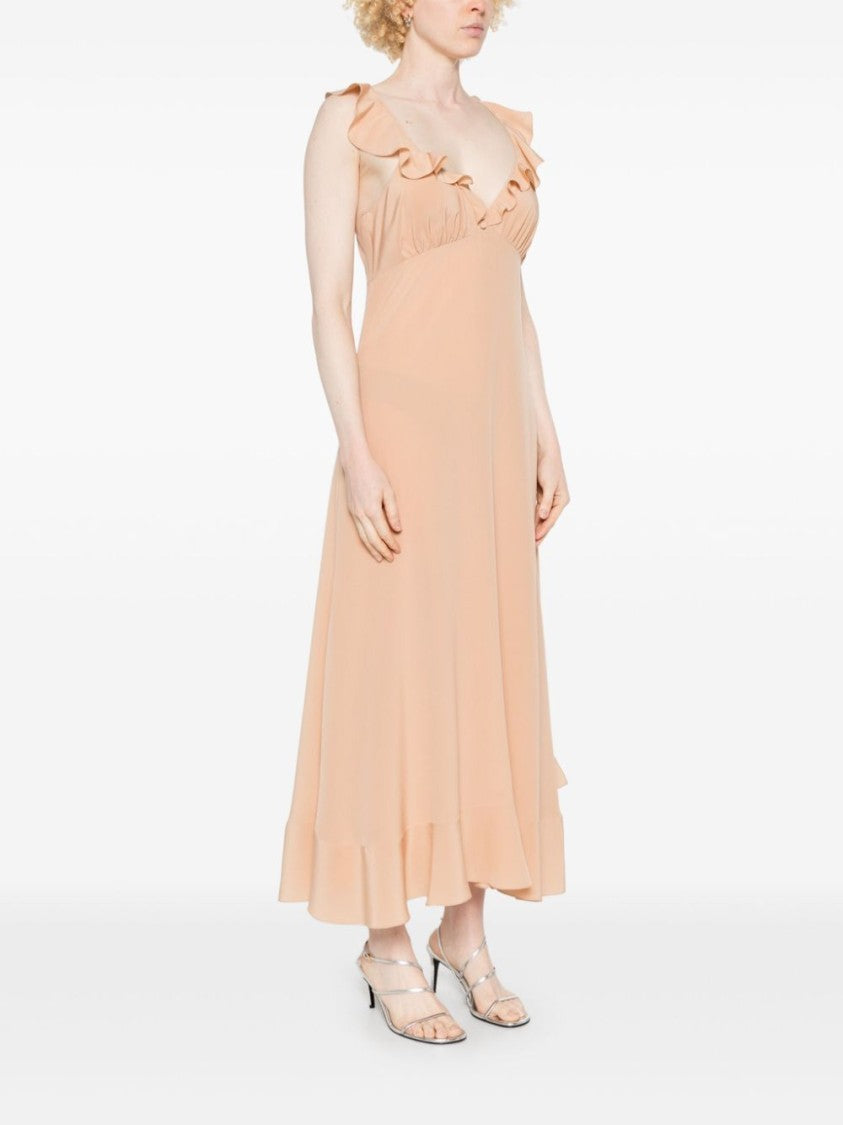 Chloé Flowing Silk Maxi Dress With Ruffled Details