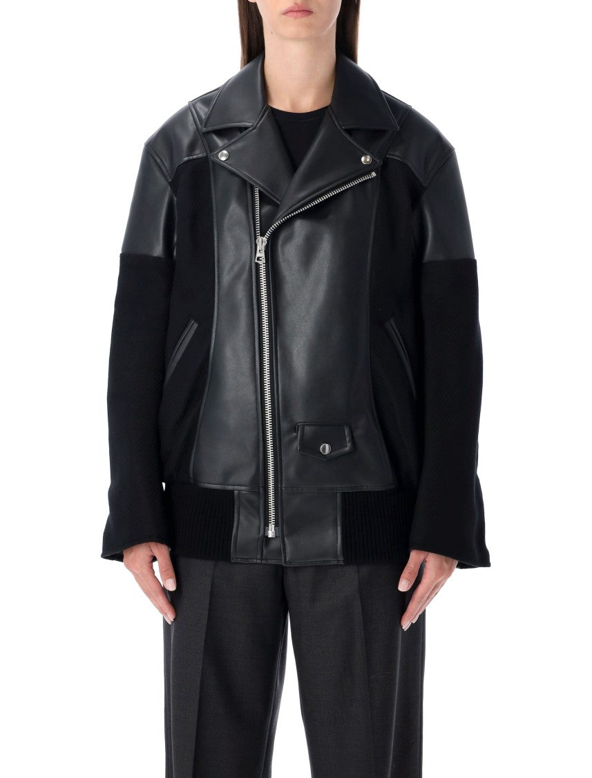 Junya Watanabe Black Eco-Leather And Wool Jacket