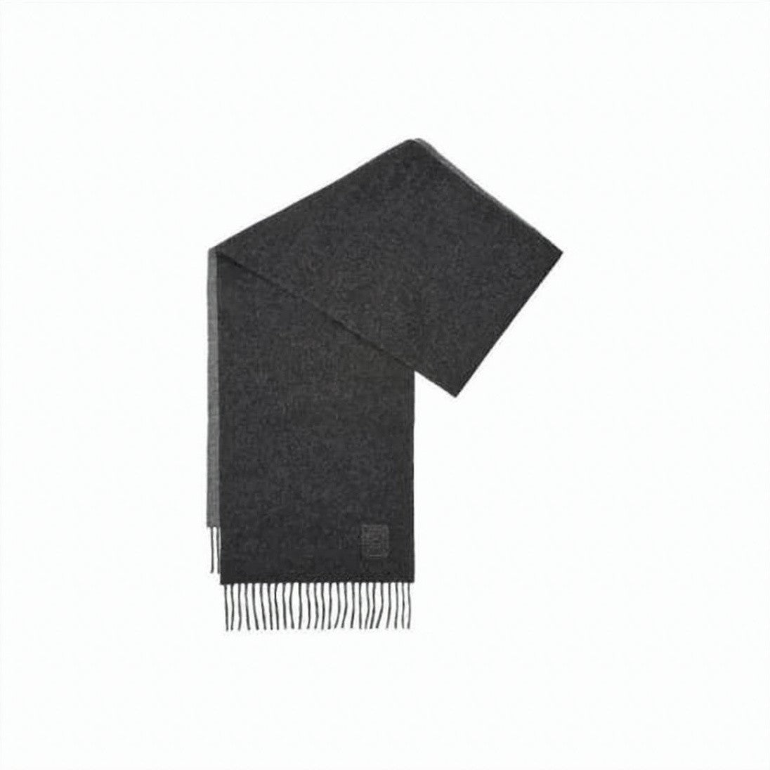 Loewe Long Rectangular Wool-Cashmere Scarf With Fringed Ends