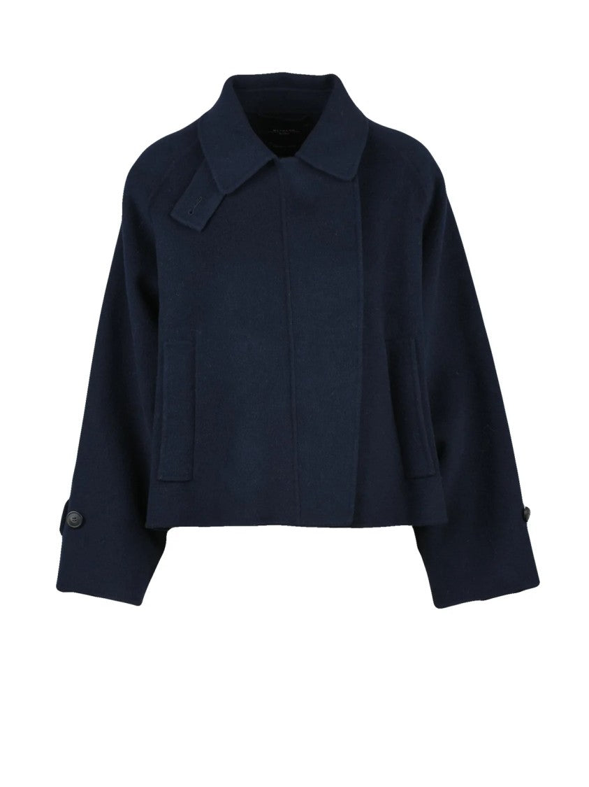 Max Mara Cropped Boxy Fit Carella Coat With Concealed Button Closure