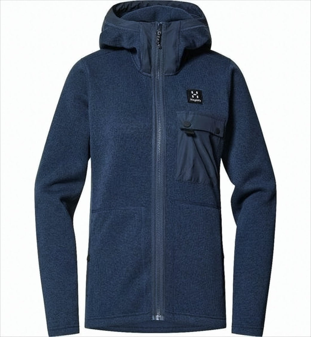 Haglöfs Textured Blue Zip-Up Jacket With Hood