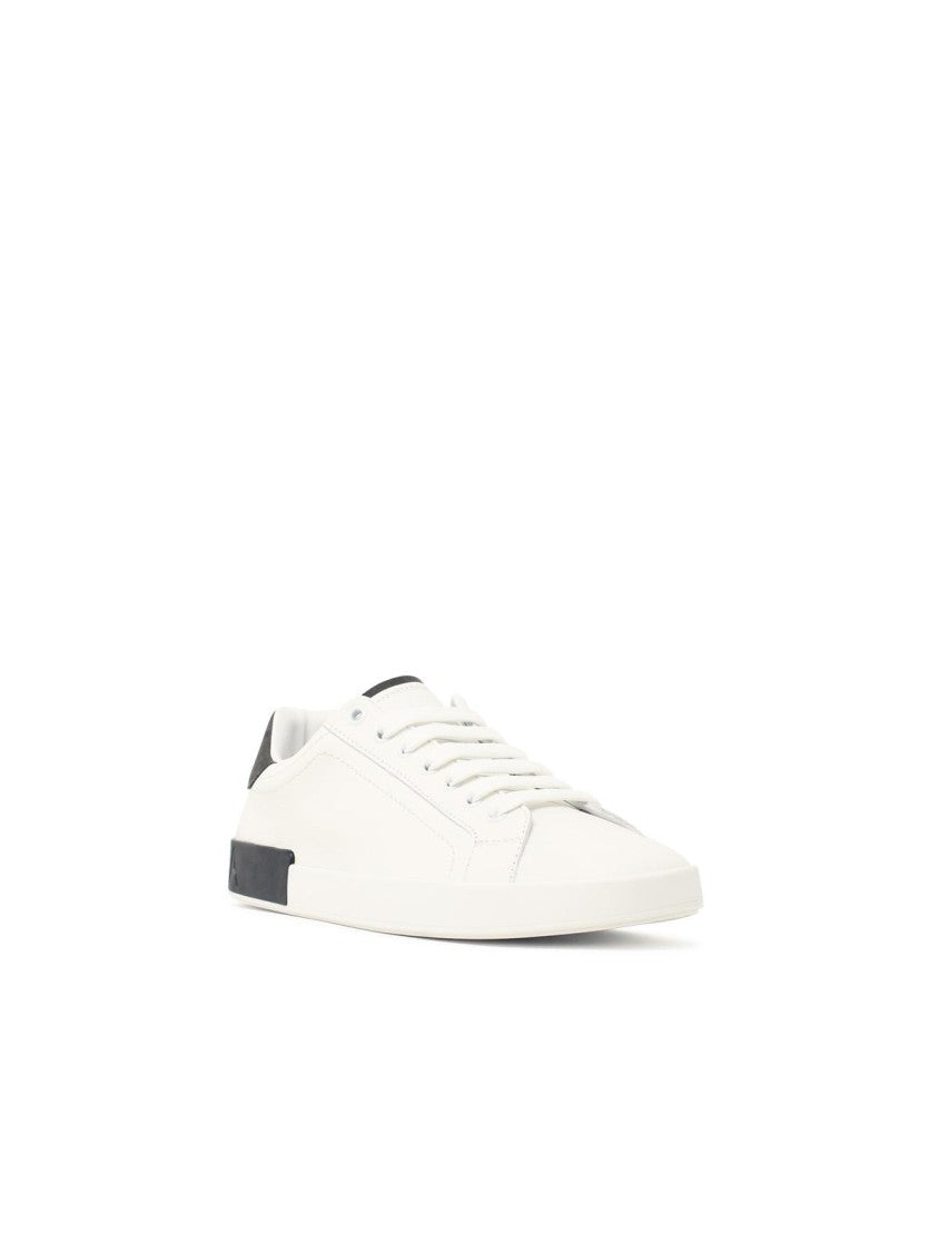 Dolce & Gabbana 'Portofino Custom M' White Leather Sneakers