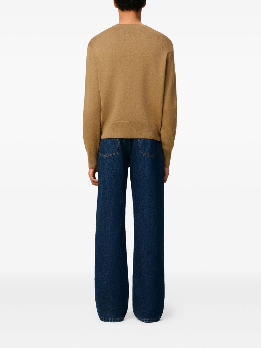 Ami Camel Wool Knit Sweater