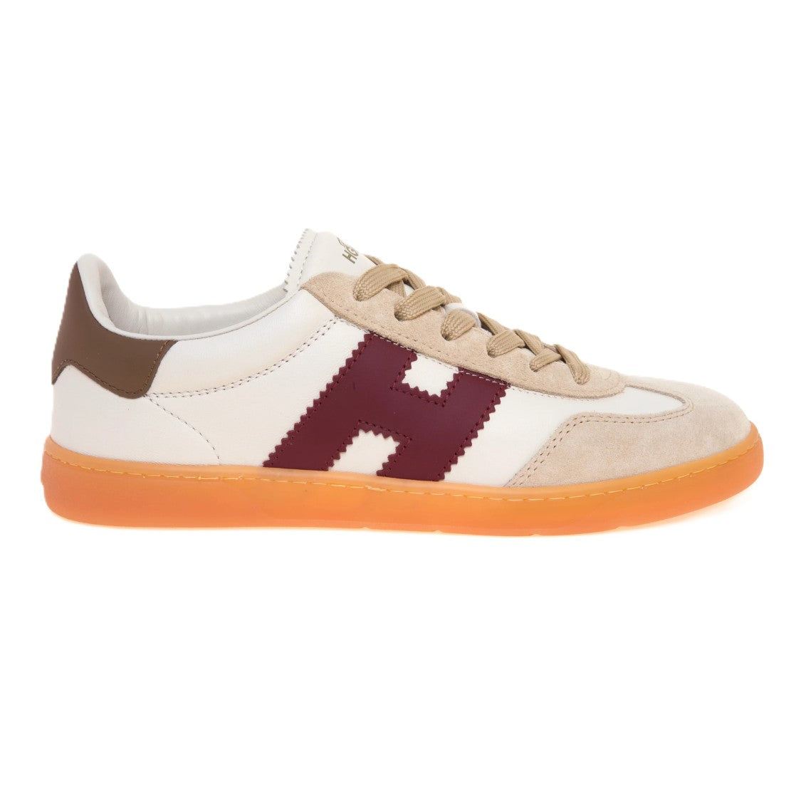 Hogan Burgundy Zigzag Suede Overlay Low-Top Sneakers
