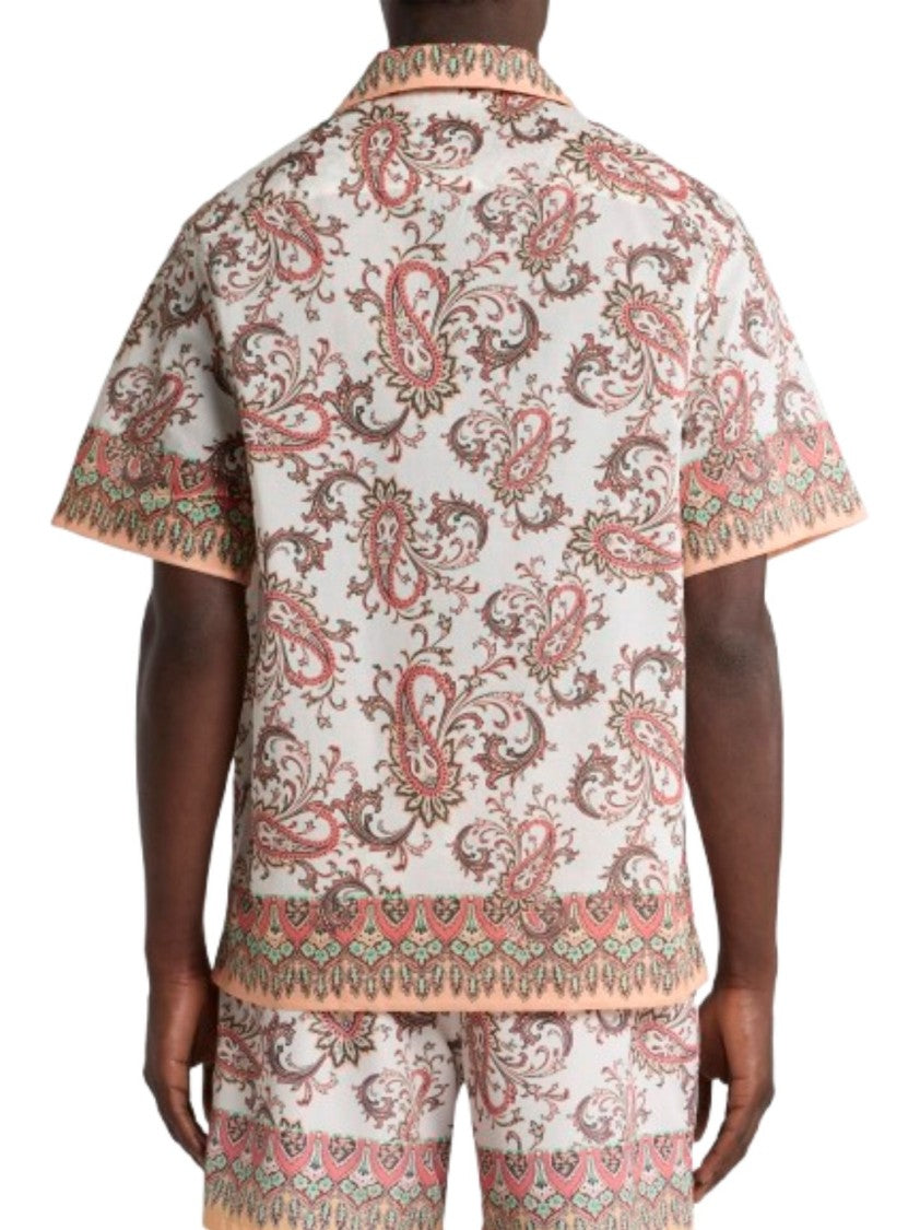 Etro Orange Floral Paisley Shirt