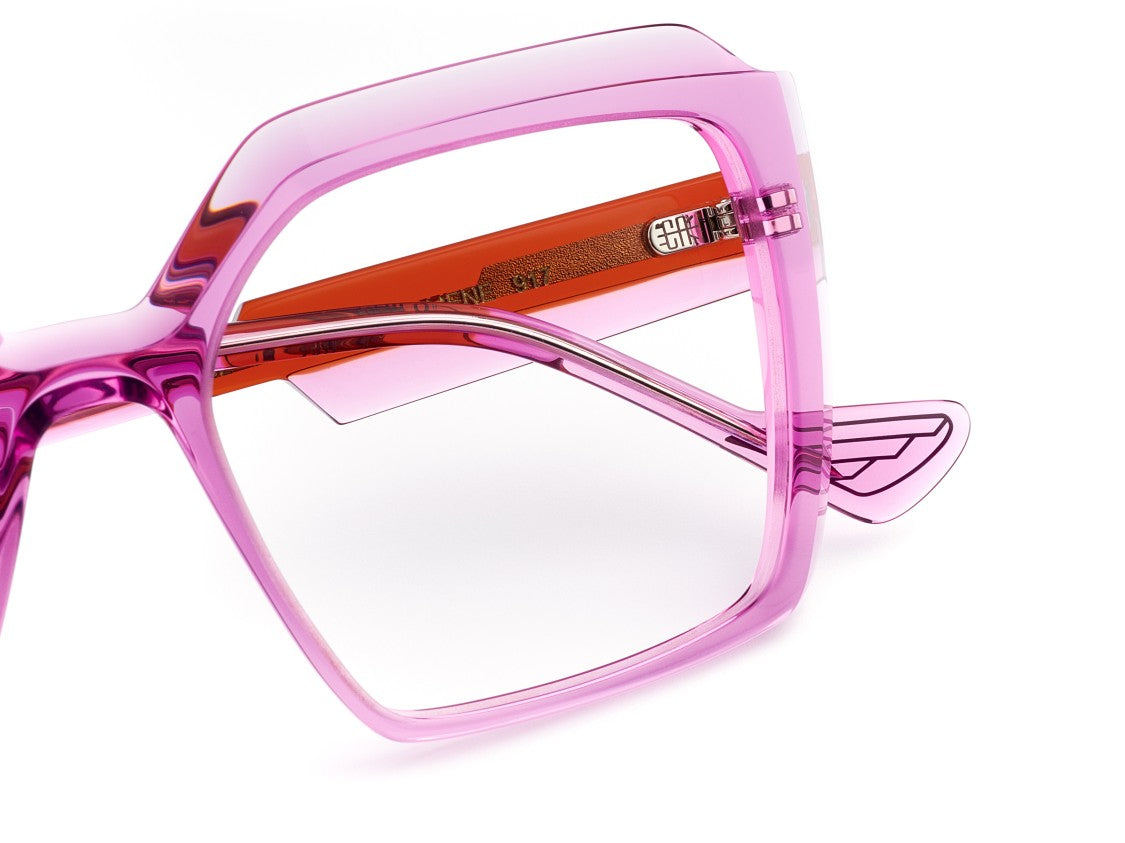 Caroline Abram Pink Philomene Translucent Square Sunglasses