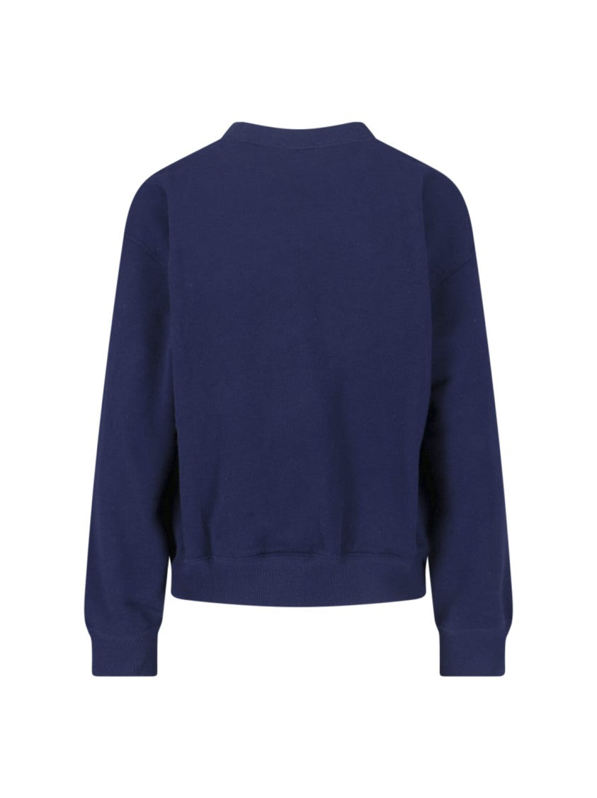 Polo Ralph Lauren Navy Logo Ribbed Cotton Blend Sweatshirt