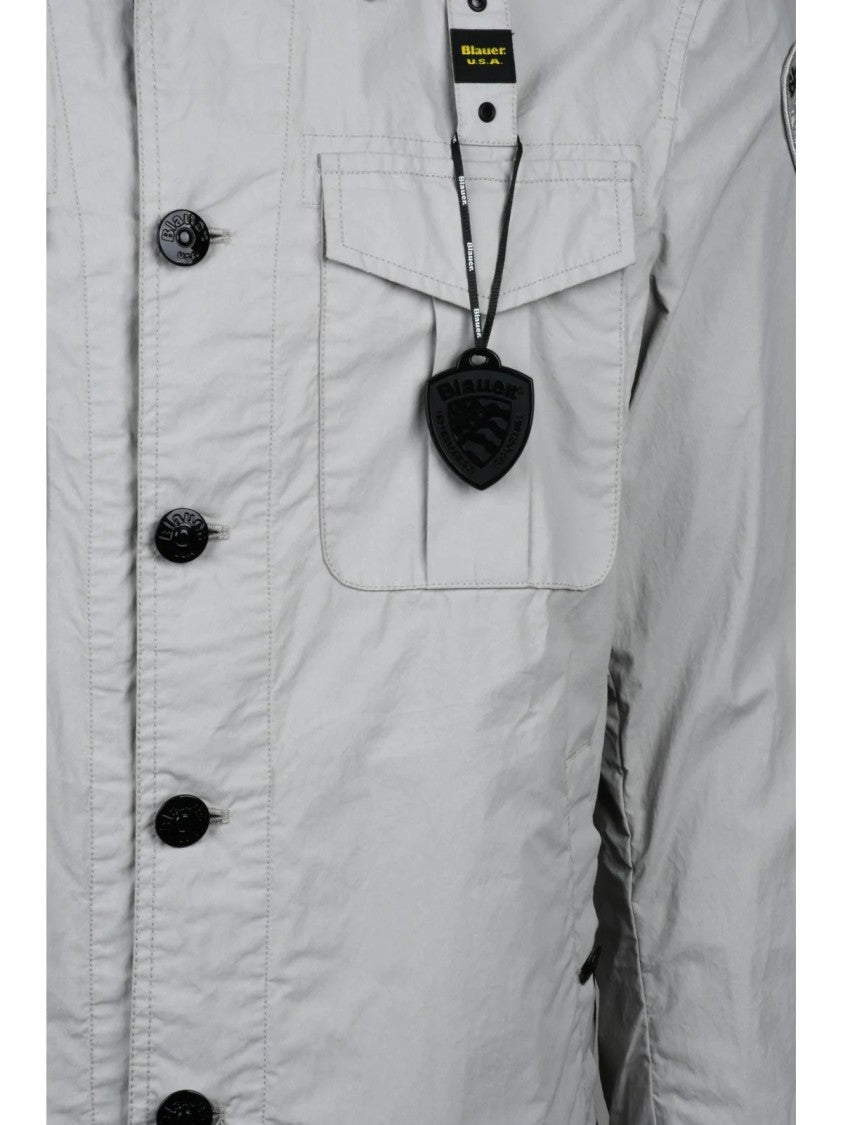 Blauer Lightweight Cotton Jacket With Button-Front Closure And Flap Pockets