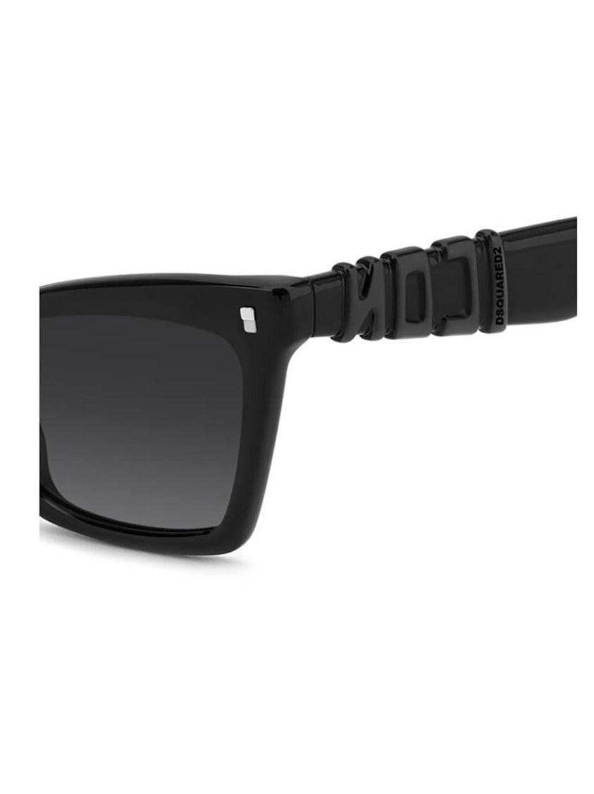 Dsquared2 Cat-Eye Black Sunglasses With Unique Textured Temples