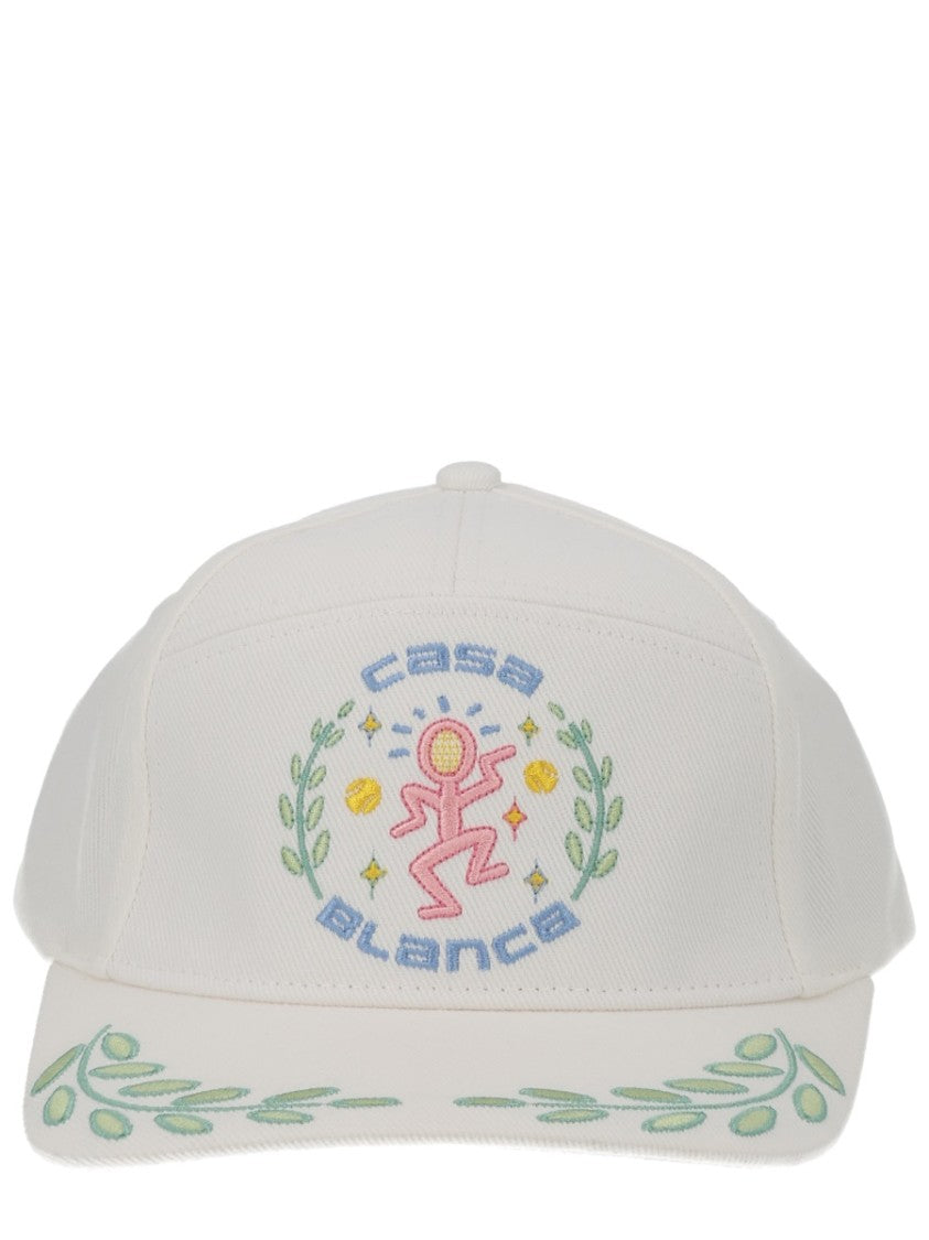 Casablanca White Dance Joy Embroidered Hat