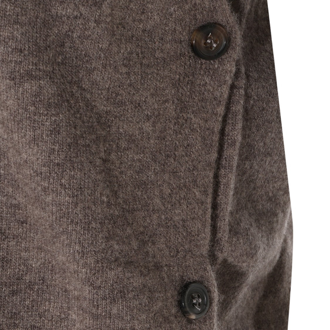 Maison Margiela Sleeveless Brown Knit Sweater With Gradient V-Neckline And Side Buttons