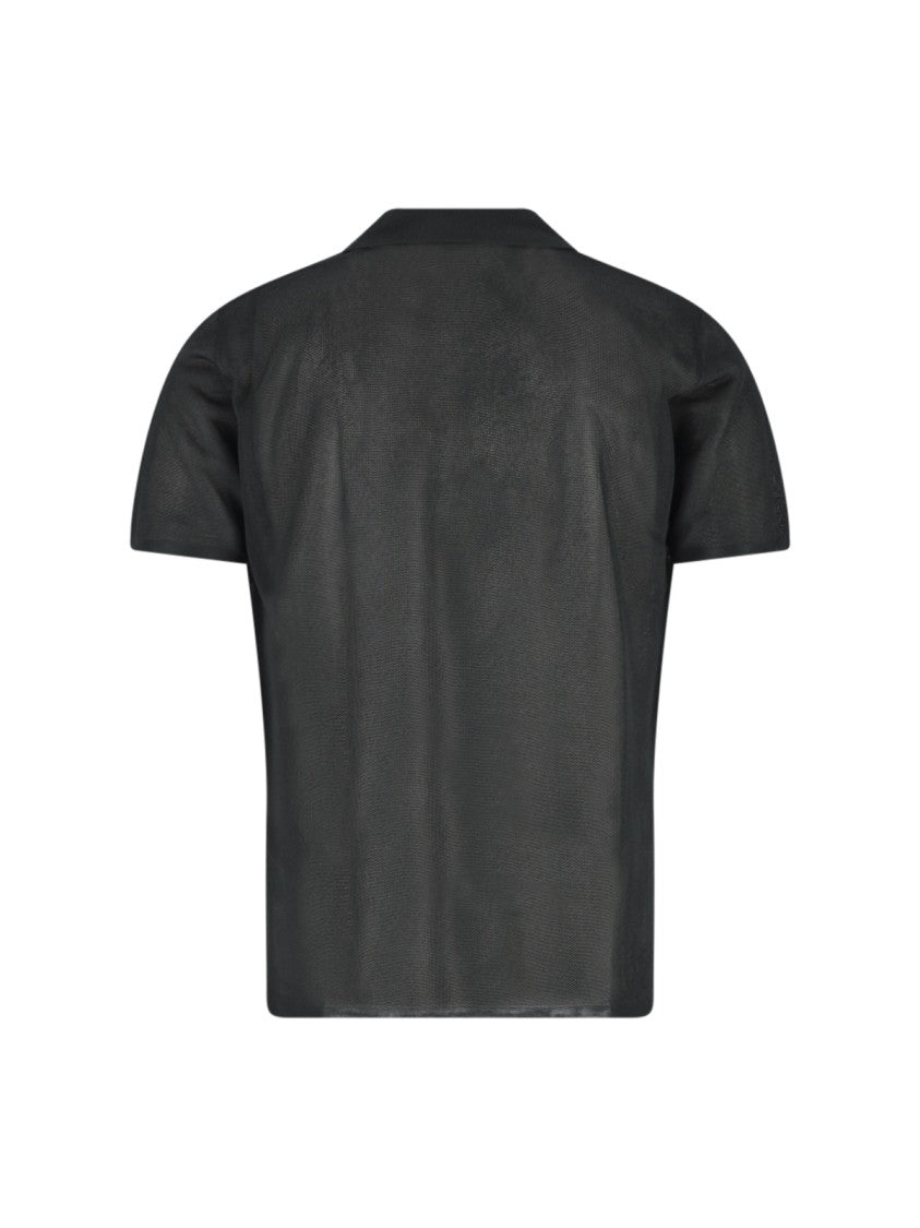 Lacoste Black Semi-Transparent Pique Satin Polo Shirt