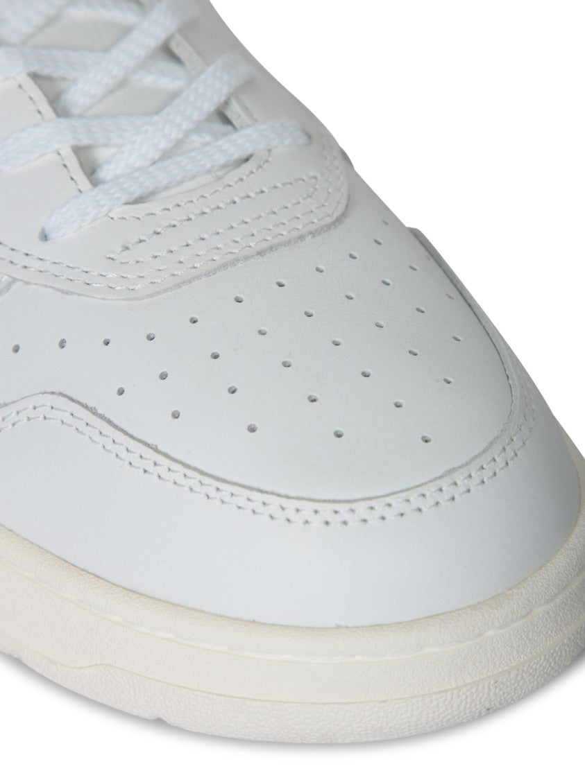 D.A.T.E Minimalist White Sneakers With Smooth Leather Upper