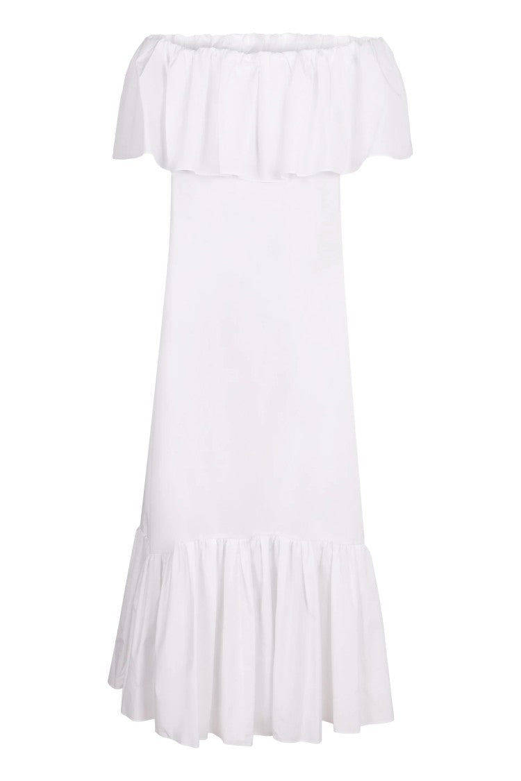 Max Mara Off-Shoulder Flared Maxi Dress