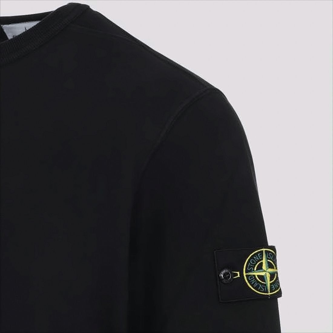 Stone Island Black Long Sleeve Crewneck Sweatshirt With Patch Logo