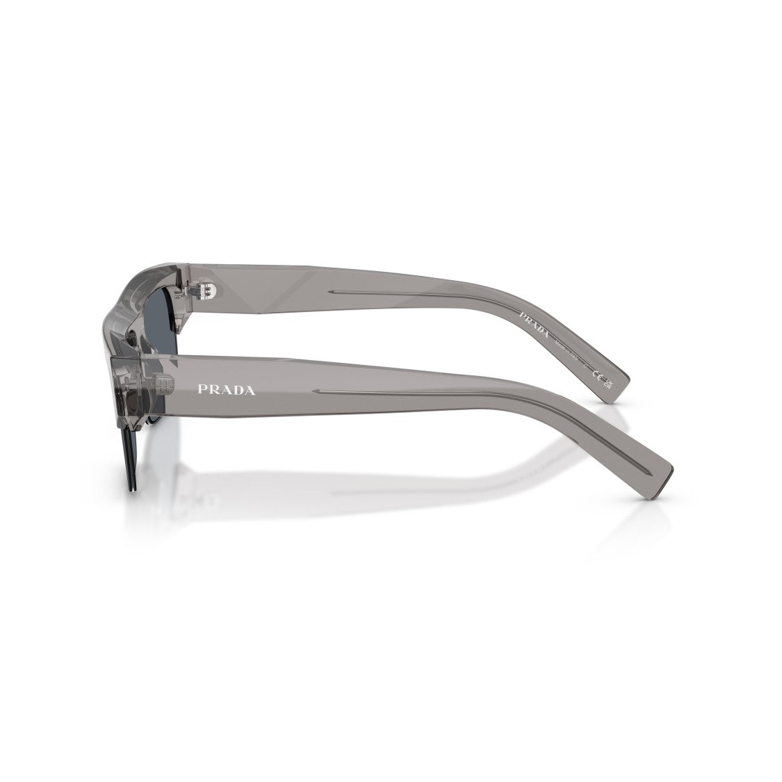 Prada 0Pr D12su Translucent Grey Acetate Sunglasses
