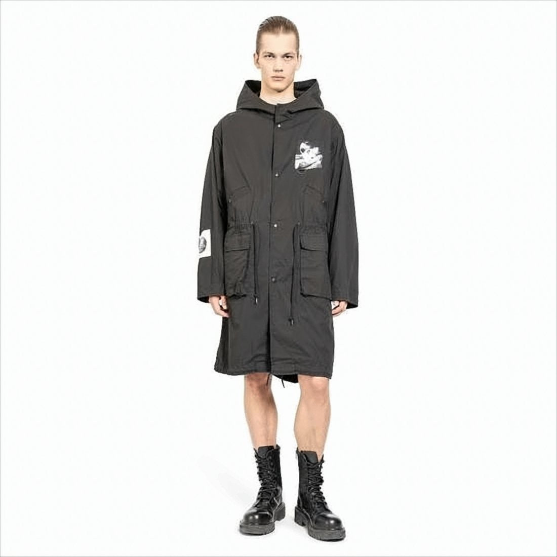 Undercover Hooded Trench Coat With Relaxed Fit